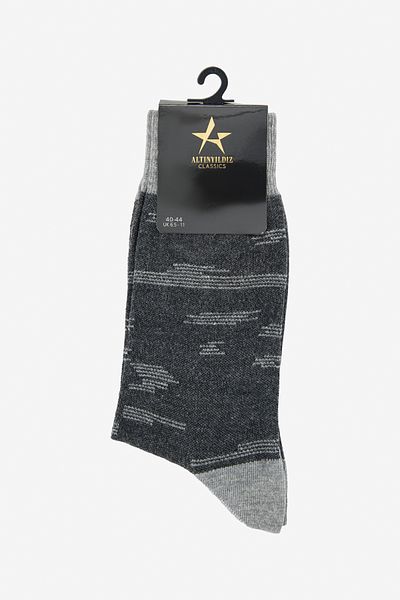 ALTINYILDIZ CLASSICS Men's Anthracite-Grey Patterned Socks