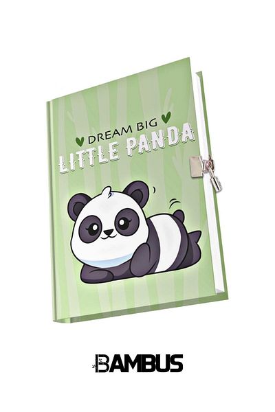 Bambus Home Caiet de amintiri în culori pastelate Jurnal cu blocare Seria Pandastic