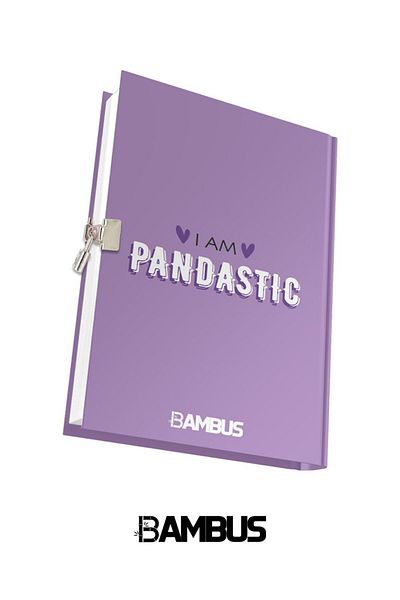 Bambus Home Caiet de amintiri în culori pastelate Jurnal cu blocare Seria Pandastic
