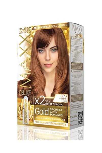 MAXX DELUXE Golden 8.73 Karamel 24k Altın Içerikli Saç Boyası