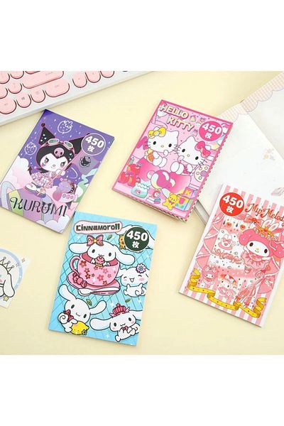 ÖZ OFİS Caiet de autocolante Kuromi și Hello Kitty 450 buc - Cınnamoroll My Melody