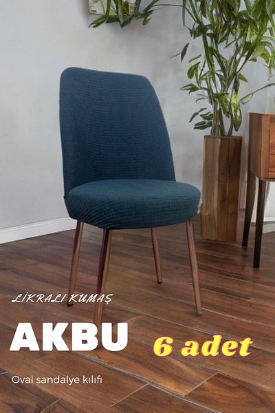AKBU Σετ ελαστικό κάλυμμα καρέκλας 6 τεμαχίων |   Οβάλ Συμβατό, Αντιολισθητικό, Πλενόμενο Κάλυμμα