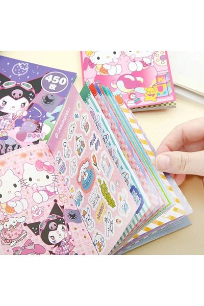 ÖZ OFİS Caiet de autocolante Kuromi și Hello Kitty 450 buc - Cınnamoroll My Melody