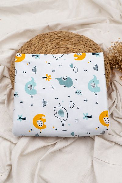 Baby Cais Collection Double Sided Combed Cotton Cover & Blanket 100% Cotton Oeko-Tex Certified 110 X 90 cm