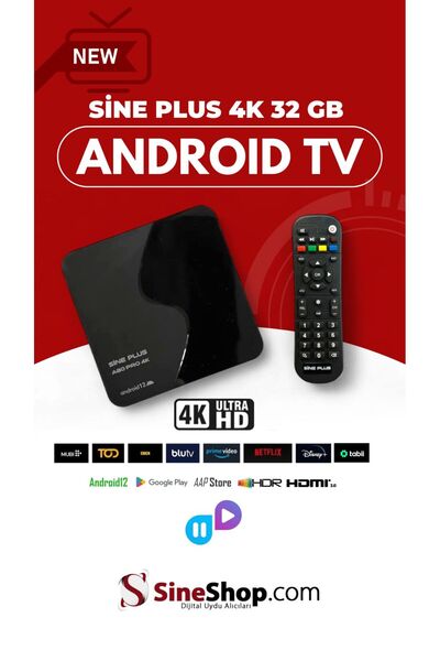 Sine Plus A80 Quad Core Arm A53 64 Bit Cpu Pro 4k 32gb Hafıza Android 12 Sınırsız Tv Paketi Tv Box 4k Uhd