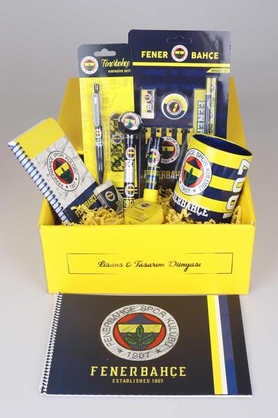 Fenerbahçe Dekomus Ile Lisanslı Özel Kutulu Premıum 19 Parça Kırtasiye Seti