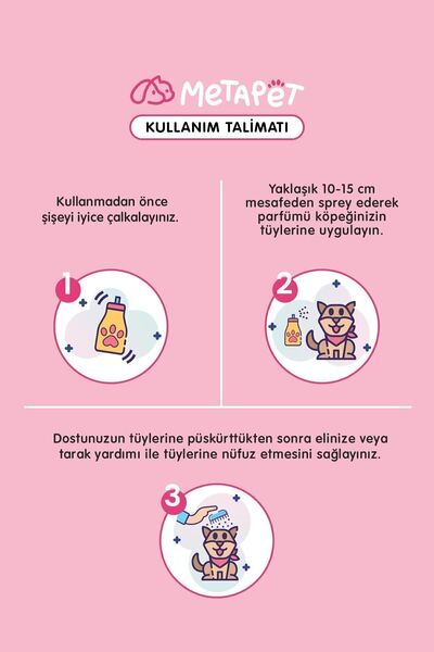 Metapet Doğal Japon Kiraz Çiçeği Evcil Hayvan Parfümü , Koku Giderici Sprey, Yavru Köpeklere Uygun 150ml