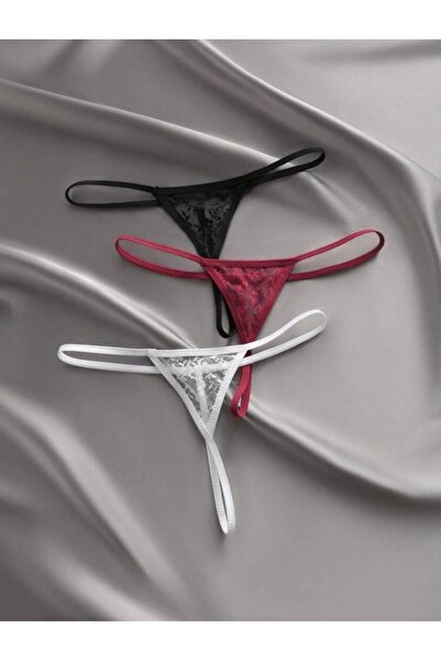 Oprah 3 Lü Paket Dantelli Seksi String Tanga