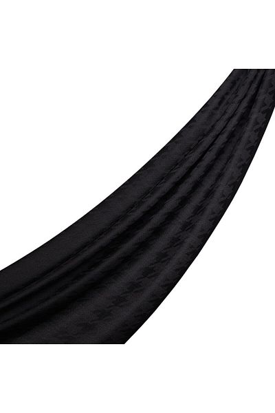 ipekevi Black Crow's Feet Patterned Wool Silk Shawl