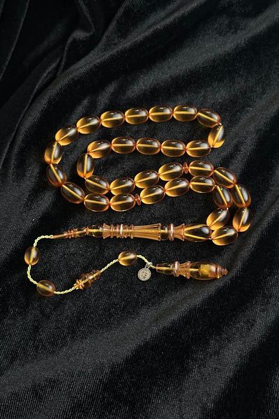 dergah tesbih سلسلة Şükrü Baba سلسلة فضية مفصلة من سلسلة Fire-i Amber Rosary