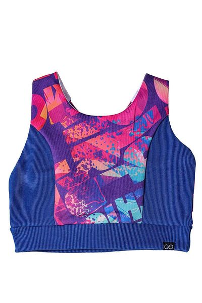 Colorinas Sanya Marble Marble Patterned Girl's Crop Sports Tank Top