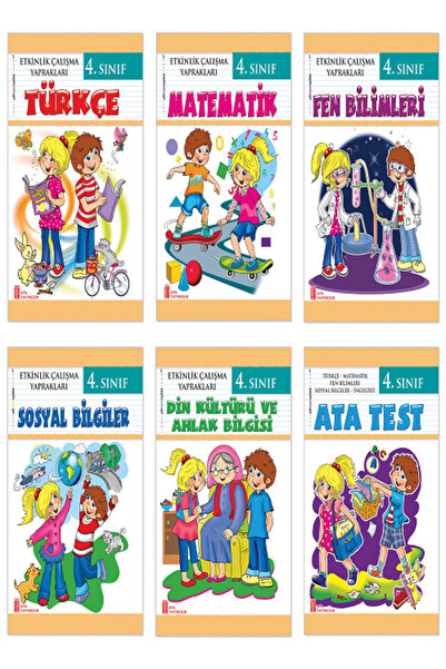 Ata Yayıncılık 4. Sınıf Etkinlik Çalışma Yaprakları 6'lı Set (Türkçe-Matemati...
