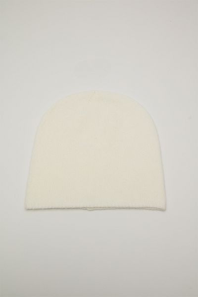 Manuka Ecru Baskenmütze dünn gestrickt