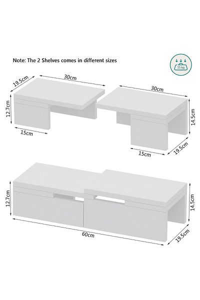 Mahmayi Wooden Storage Rack Kitchen Shelf Organiser, Spice Racks-Premium White