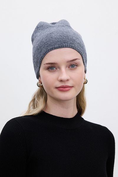Manuka Graue Baskenmütze, dünn gestrickt