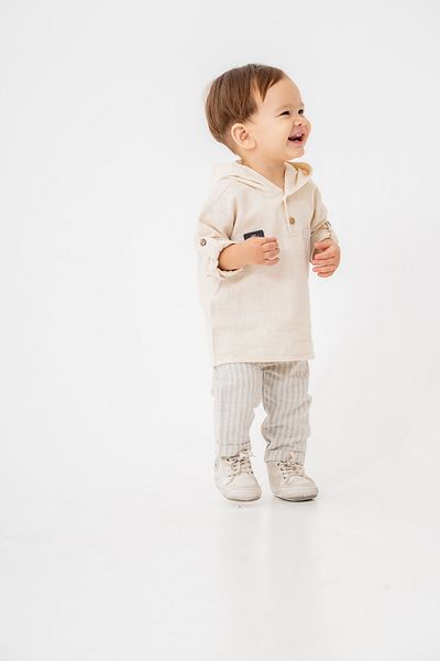 JNF kids Baby Boy Striped Linen Double Set