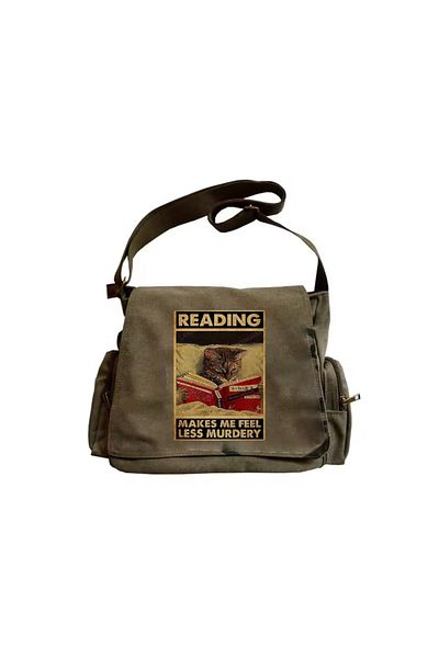 DEEFWEAR Τυπωμένη τσάντα Messenger/ Σχολική τσάντα/ Τσάντα υπολογιστή με ζώνη και τσέπες με φερμουάρ