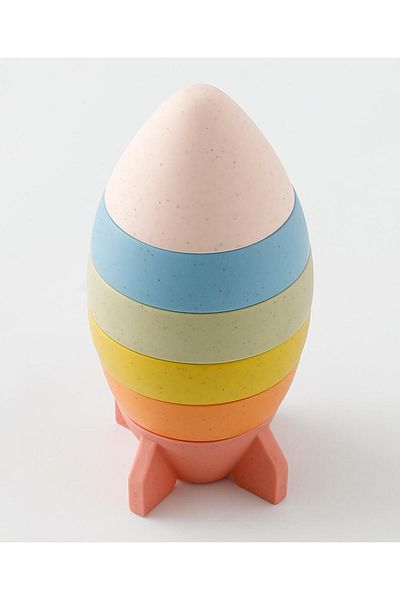 Fab N Funky Straw Rocket Folding, Enhances Problem Solving, Lightweight, Easy to Stack, 6 Months+, Multicolor