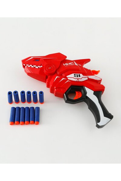 Fab N Funky مسدس لعبة رصاصي ناعم، مادة ناعمة، خفيف الوزن، متين، 10 سنوات فما فوق، 25 × 23 سم - أحمر