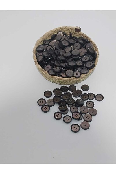 Tasarım Brown Color Glitter 2 cm Diameter Polyester Button 20 Pieces.