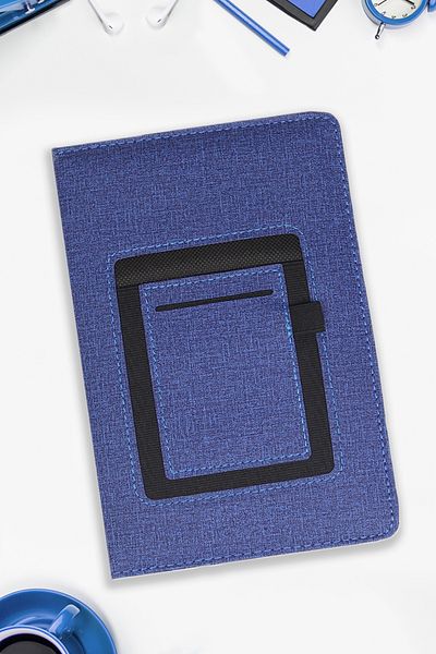 Trendmiya Caiet albastru cu buzunar pentru telefon