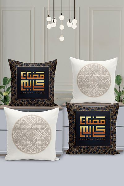 Filamente Set de huse de pernă cu model special Ramadan din 4 piese - imprimate digital pe două fețe