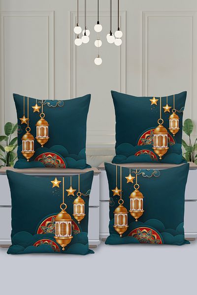 Filamente Set de huse de pernă cu model special Ramadan din 4 piese - imprimate digital pe două fețe