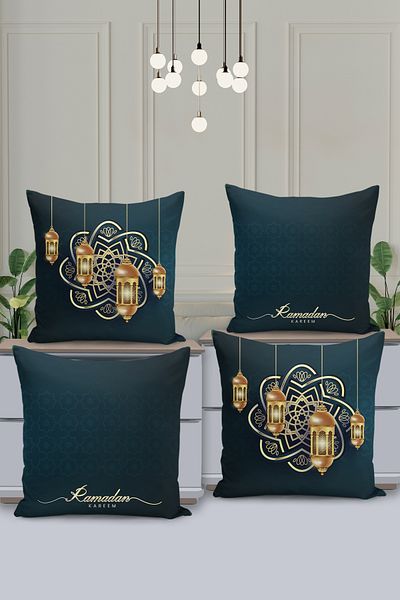Filamente Set de huse de pernă cu model special Ramadan din 4 piese - imprimate digital pe două fețe
