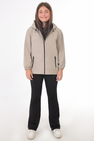Royalside Спортивний дощовик для дівчаток з капюшоном, подвійною блискавкою, водо- та вітронепроникним підкладкою