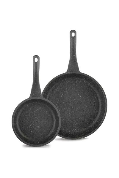 Eda Focus Granite Casting Pans Set - 2 Pieces (Medium 24cm+ Large 28cm)