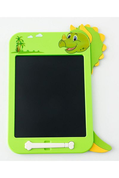 Fab N Funky لوحة كتابة يدوية LCD ملونة على شكل مثلث تنين، سهلة تدوين الملاحظات، قابلة للقفل، للأطفال من سن 3 سنوات فما فوق، باللون الأخضر