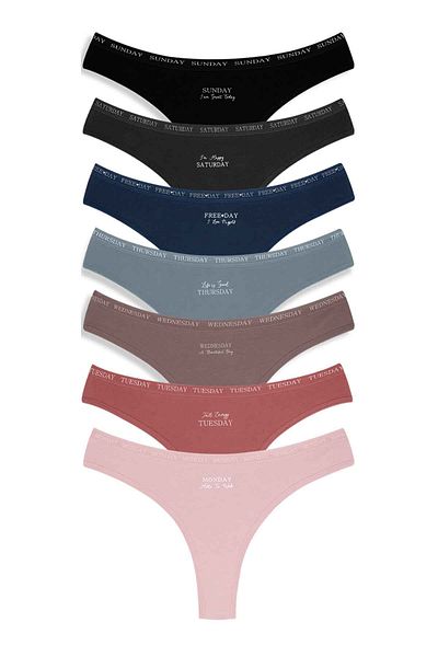 Dominant Women's Brazilian 7 Days Panties 7 Pack
