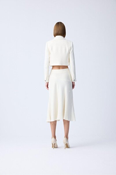 rue Ecru Jacket with Metal Button Detail