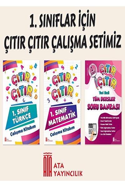 Ata Yayıncılık 1. Sınıf Çıtır Çıtır Çalışma Kitabım 3'lü Set (Türkçe-Matemati...