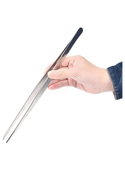TARIK HOME 30cm Stainless Steel Tweezers Tongs
