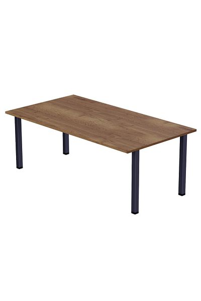 Mahmayi 72 BLK Wooden Dining Table U-Leg, 6-Seater for Kitchen-140cm, Tobacco Halifax Oak
