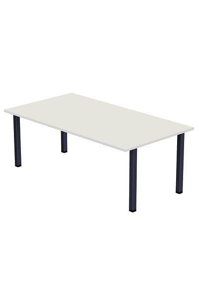 Mahmayi 72 BLK Wooden Dining Table U-Leg, 6-Seater for Kitchen-140cm, Premium White
