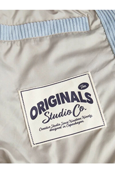 Jack & Jones Palton pentru bărbați Jorbronx Corduroy Puffer Albastru deschis 12260464