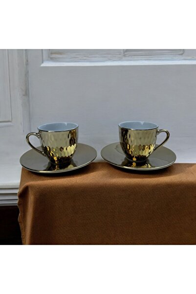 Peramari Bernardo Porcelain - Set of 2 Coffee Cups, Gold