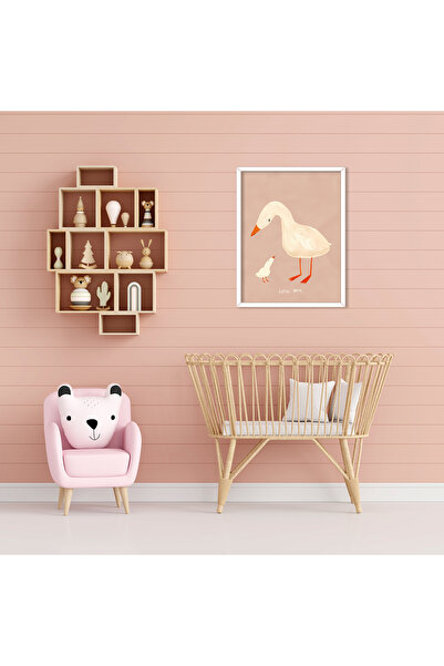 Peppy Rooms Beyaz Çerçeveli Çocuk Odası Tablo Sevimli Ördek Dekor,Duvar PEPPY...