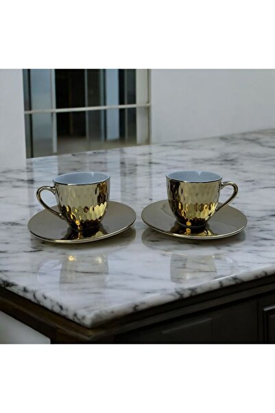 Peramari Bernardo Porcelain - Set of 2 Coffee Cups, Gold