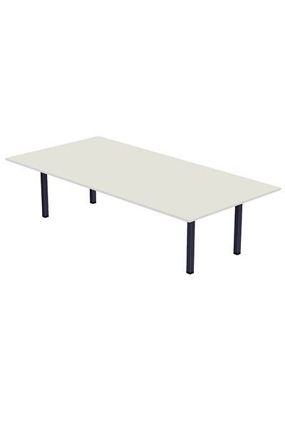 Mahmayi 72 BLK Wooden Dining Table U-Leg, 8-Seater for Kitchen-240cm, Premium White
