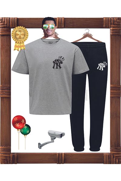 HOFFNUNG Full PANTS N Y AMERICAN HAT سفلي - بدلة علوية