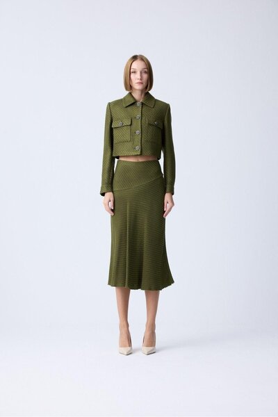 rue Green Jacket with Metal Button Detail