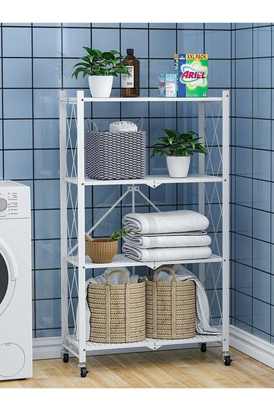 Taimi 4-Tier Foldable Storage Shelves 72x38x126cm White