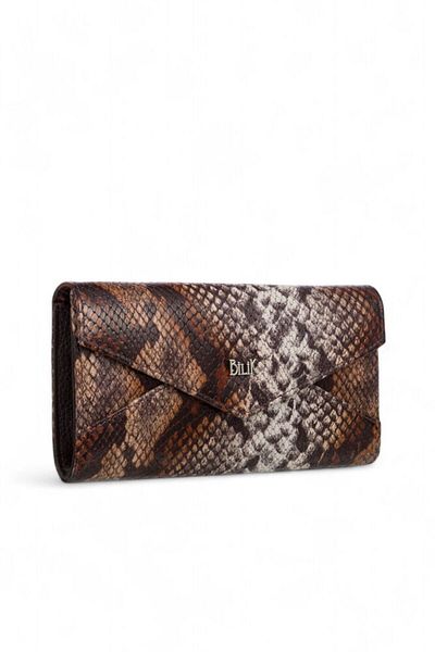 Bilik Deri Beige-Brown-Snake Women's Wallet Bsh 3071