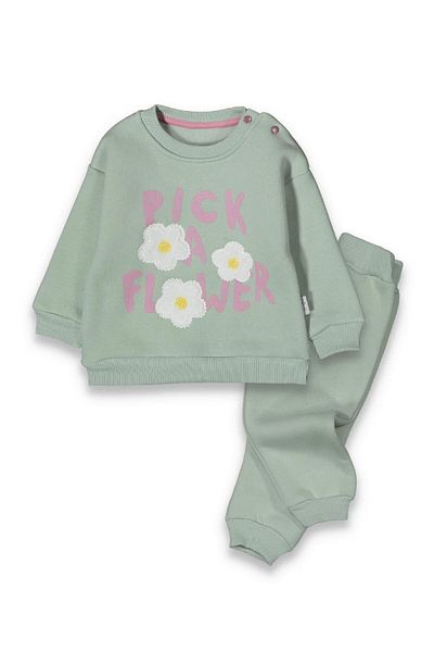 baby flamindo Baby Flamindo Pick a Flower Printed Flower Embroidered 3 Thread Baby Suit