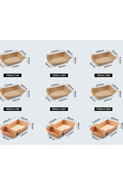 NO NAME Kutu Kumpir Yapışmalı Kraft (35Oz) 85x135x40 Mm 100 adetli
