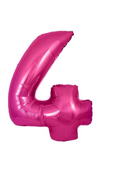 parti sürprizi Pink 4 Numbers Foil Balloon 40 cm 1 Piece
