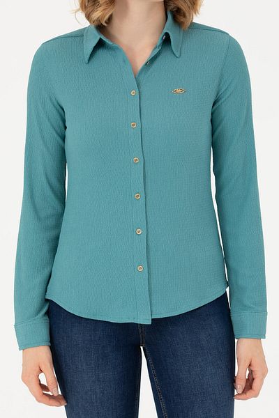U.S. Polo Assn. Cămașă tricotată mentă pentru femei
